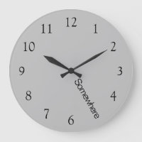 Grey Workday Five O'Clock Somewhere Large Clock