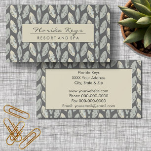 Grey Woven Leaf Design Business Card