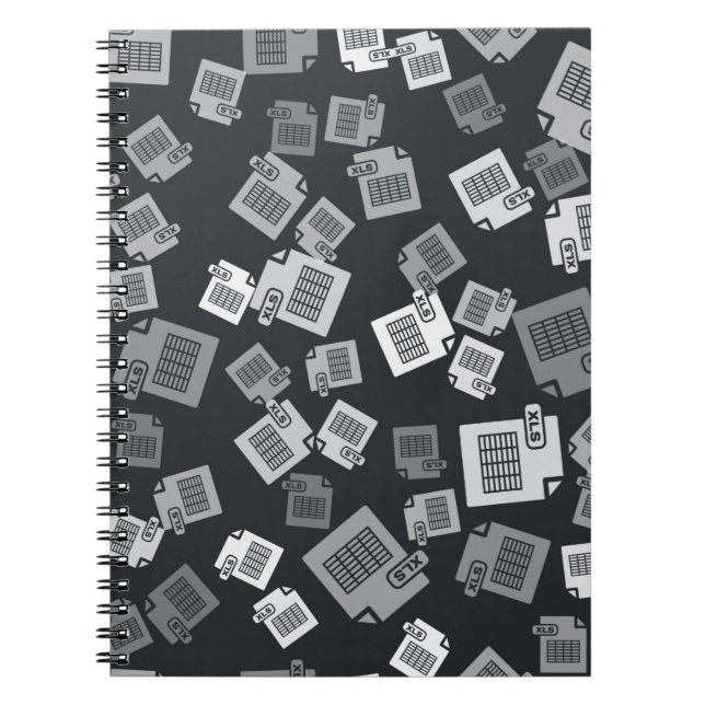 Grey XLS file document. Download xls button icon i Notebook (Front)