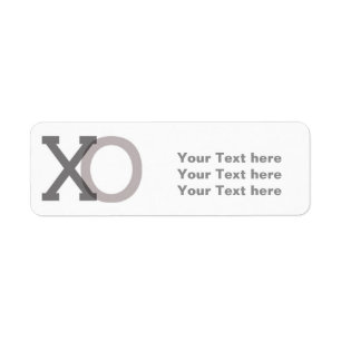 Grey XO Valentine Love Wedding Cute Address Labels