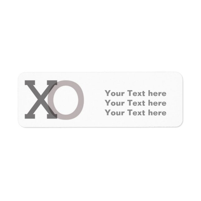 Grey XO Valentine Love Wedding Cute Address Labels (Front)