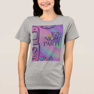 Grey Y2K Night Party T-Shirt Tri-Blend Shirt