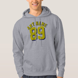 Grey & Yellow Adults   Sports Jersey Design Hoodie