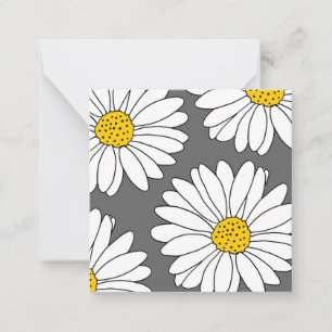 Grey Yellow and White Daisies Card