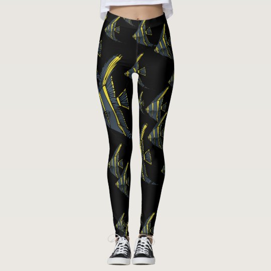 Grey & Yellow Angelfish Leggings