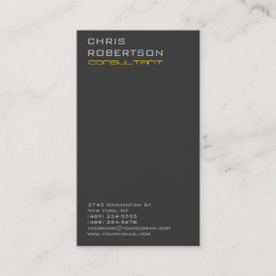 Grey Yellow Attractive Charming Business Card