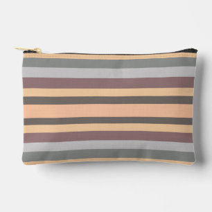 Grey Yellow Blue Purple Stripes Accessory Pouch