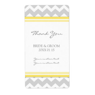 Grey Yellow Chevron Wedding Labels