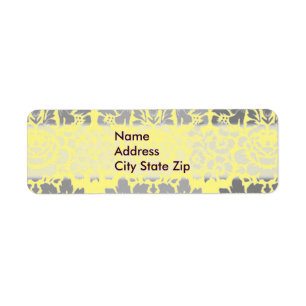 Grey Yellow Damask