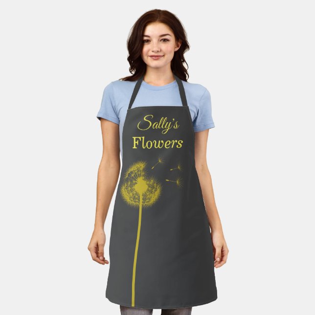 Grey & Yellow Dandelion Apron (Worn)