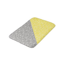 Grey & Yellow Geometric Bath Mat