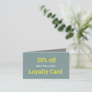 Grey yellow -minimalist Loyalty Card
