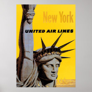 Grey Yellow New York City Travel Poster