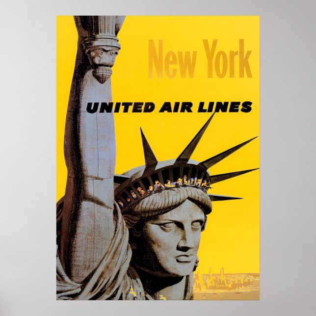 Grey Yellow New York City Travel Poster (Front)