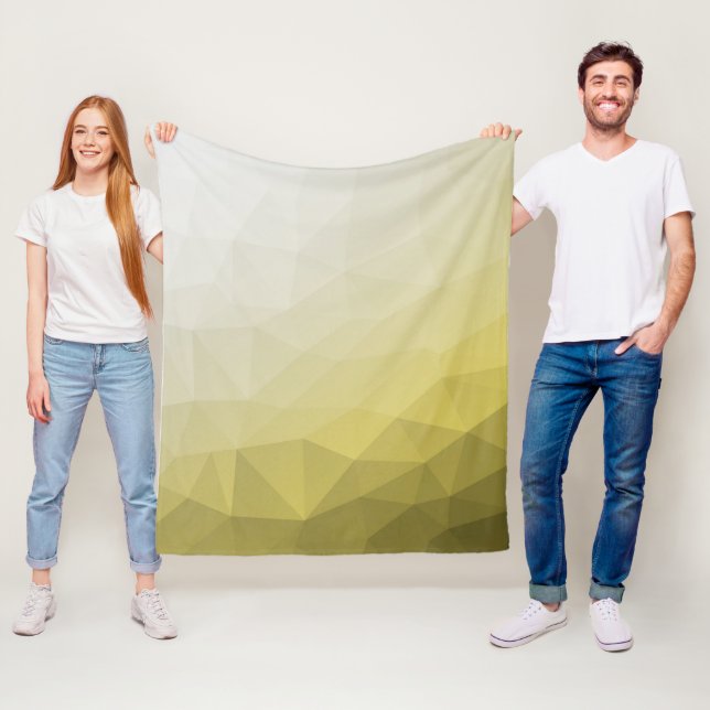 Grey Yellow ombre Mesh cool elegant Pattern Fleece Blanket (In Situ)