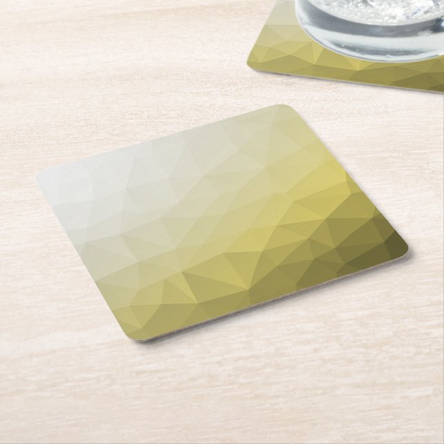 Grey Yellow ombre Mesh cool elegant Pattern Square Paper Coaster (Angled)