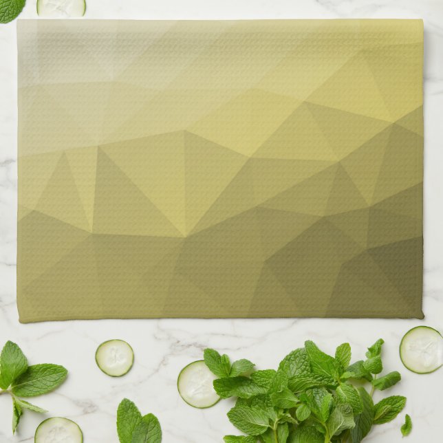 Grey Yellow ombre Mesh cool elegant Pattern Tea Towel (Folded)