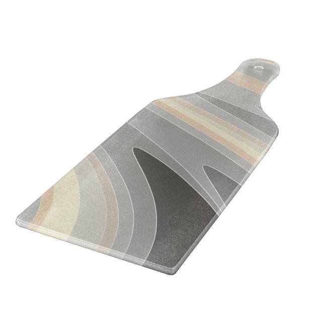 grey yellow pink waves cutting board (Corner)