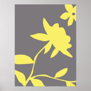 Grey & Yellow Poster