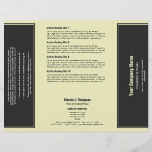 Grey Yellow Simple Border Brochure