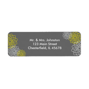 Grey/Yellow Sketched flowers