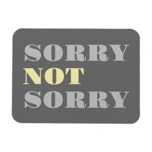 Grey Yellow Sorry Not Sorry Flexi Magnet