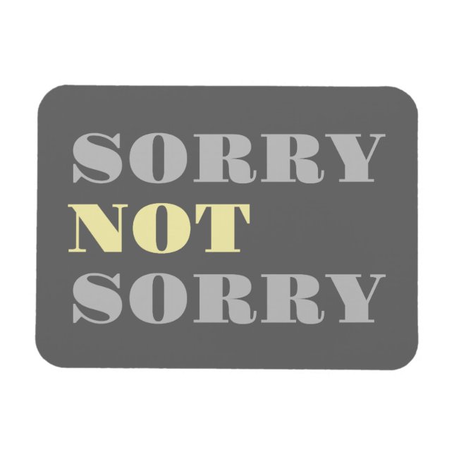 Grey Yellow Sorry Not Sorry Flexi Magnet (Horizontal)