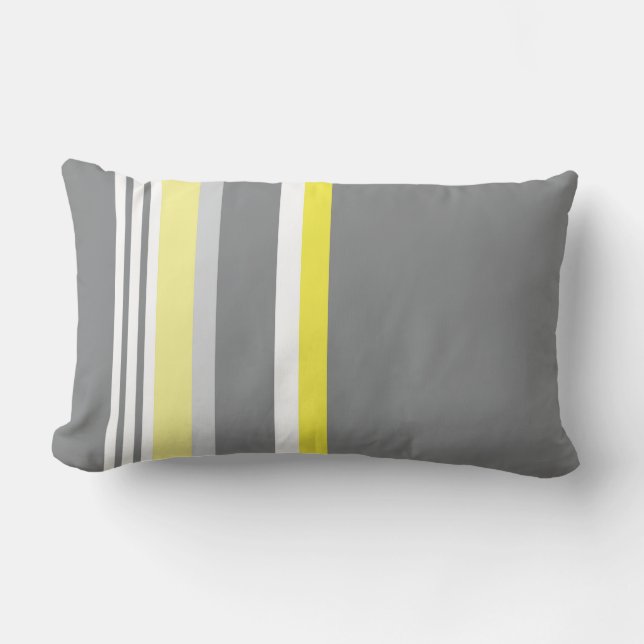 Grey (Yellow stripe) Lumbar Cushion (Front)