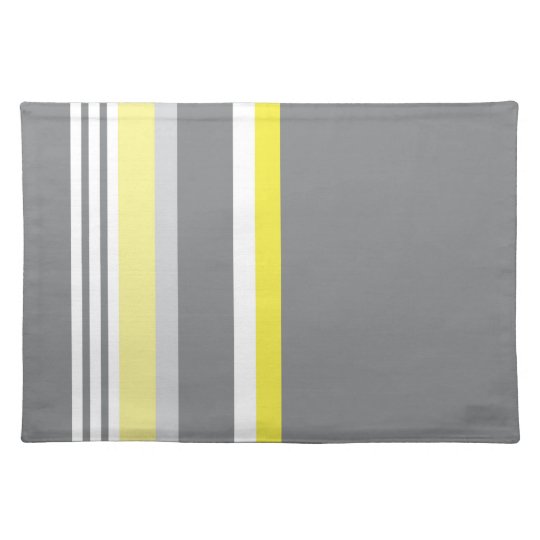Grey (Yellow stripe) Placemat Zazzle.co.uk