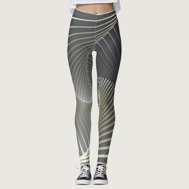 grey yellow twirl leggings (Front)