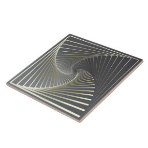 grey yellow twirl tile