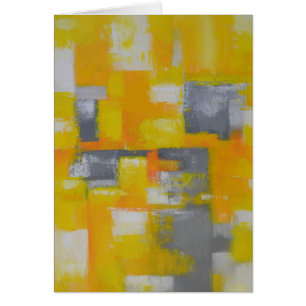 grey yellow white abstract art painting