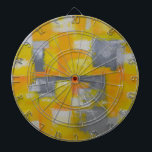 grey yellow white abstract art painting dartboard<br><div class="desc">grey yellow white abstract art painting</div>