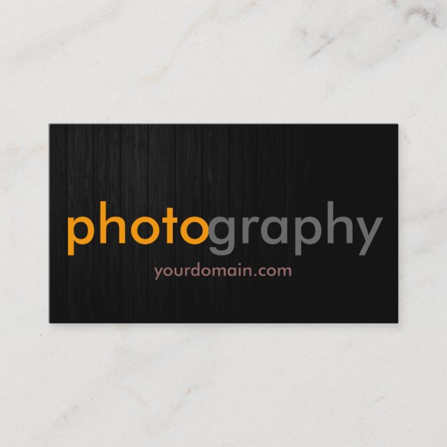 Grey Yellow Wood Photographer Artist Business Card (Front)