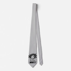 grey Yo Man What You Want Mug Shot Comics Tie