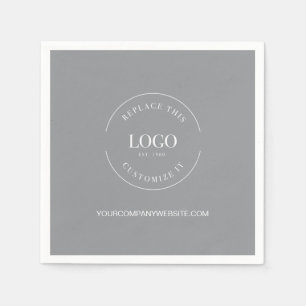 Grey Your Logo Here Company website Custom Napkin
