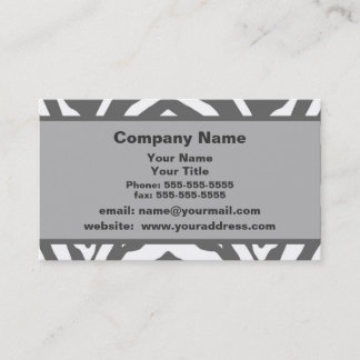 Grey Zebra Appointment Reminder Business Card