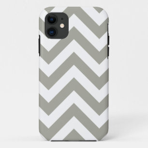Grey Zig Zag Chevrons Pattern iPhone 11 Case