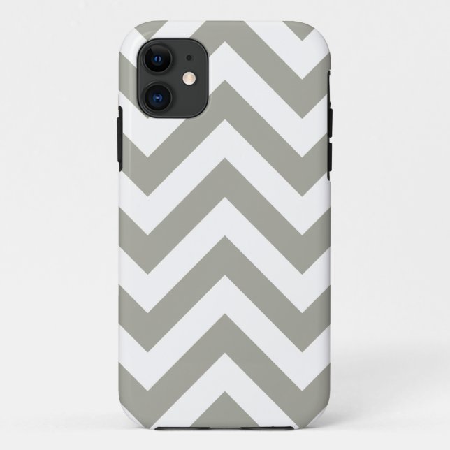Grey Zig Zag Chevrons Pattern Case-Mate iPhone Case (Back)