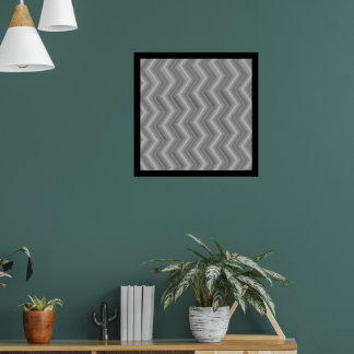 Grey Zig-Zags Poster