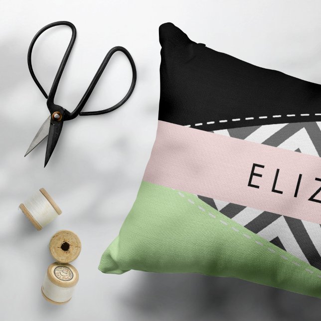 Grey Zigzag, Grey Chevron, Mint, Your Name Pillowcase (Creator Uploaded)
