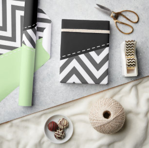 Grey Zigzag, Grey Chevron, Zigzag Pattern, Mint Wrapping Paper