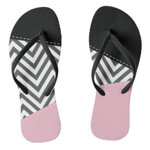 Grey Zigzag, Grey Chevron, Zigzag Pattern, Pink Flip Flops