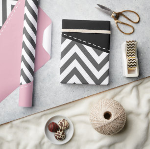 Grey Zigzag, Grey Chevron, Zigzag Pattern, Pink Wrapping Paper