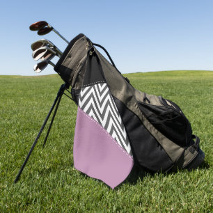 Grey Zigzag, Grey Chevron, Zigzag Pattern, Purple Golf Towel