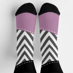 Grey Zigzag, Grey Chevron, Zigzag Pattern, Purple Socks