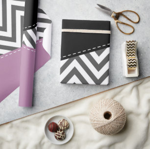 Grey Zigzag, Grey Chevron, Zigzag Pattern, Purple Wrapping Paper