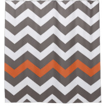 Grey Zigzags With Orange Accent