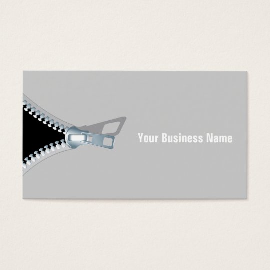 Grey Zippered business card