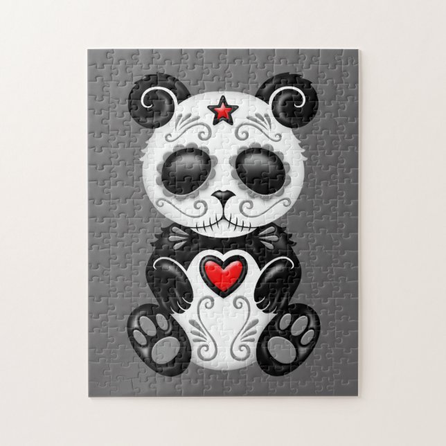 Grey Zombie Sugar Panda Jigsaw Puzzle (Vertical)